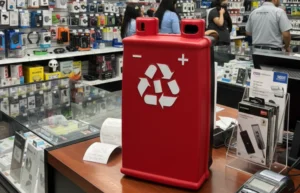 Contenedor de pilas usadas Recolector de baterías Contenedor de baterías usadas Bote para pilas usadas Recolector de pilas Reciclaje de pilas Reciclaje de baterías usadas