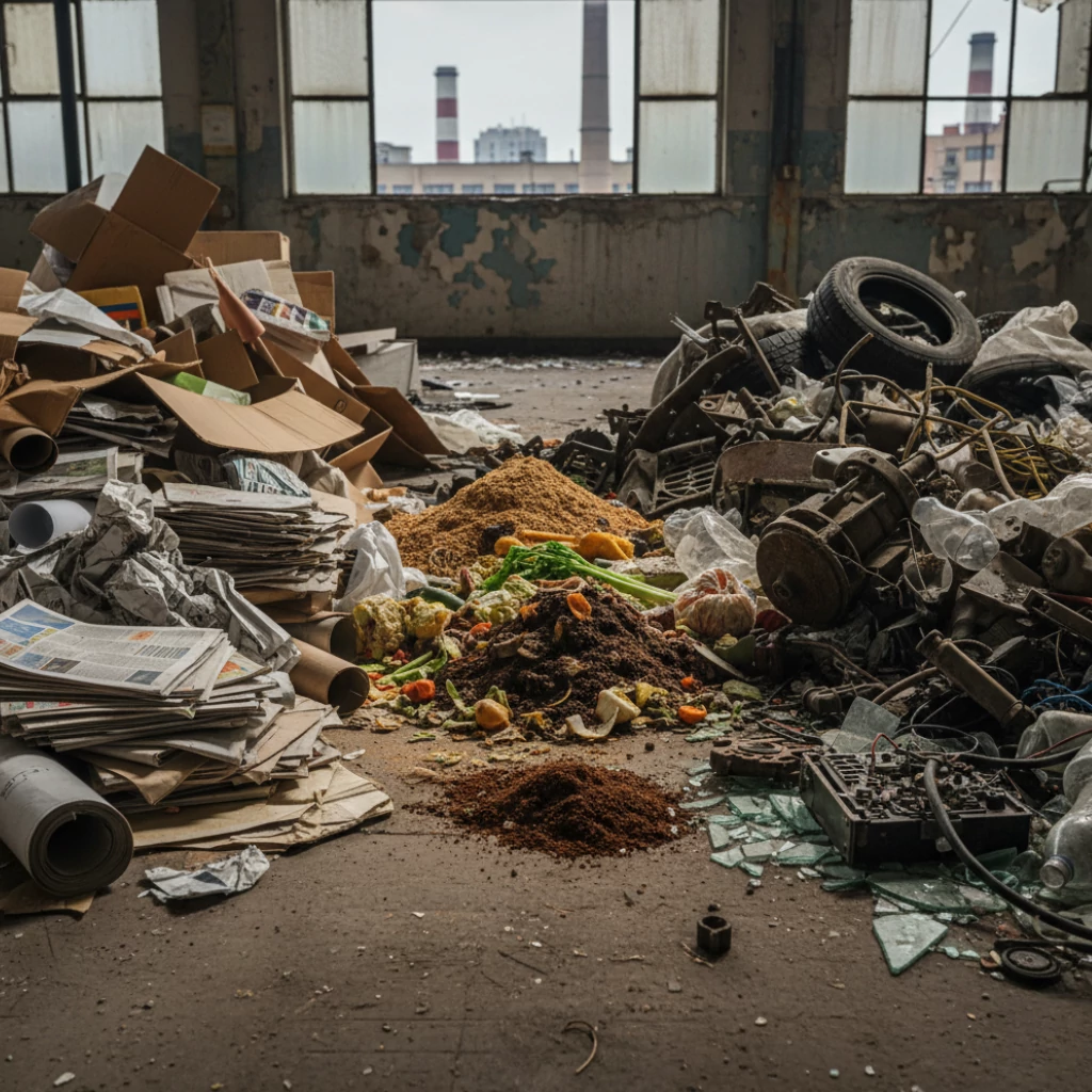 Problemática al no separar los Residuos industriales mezclados como cartón, orgánicos e inorgánicos que requieren contenedores de basura industriales para su correcta gestión.