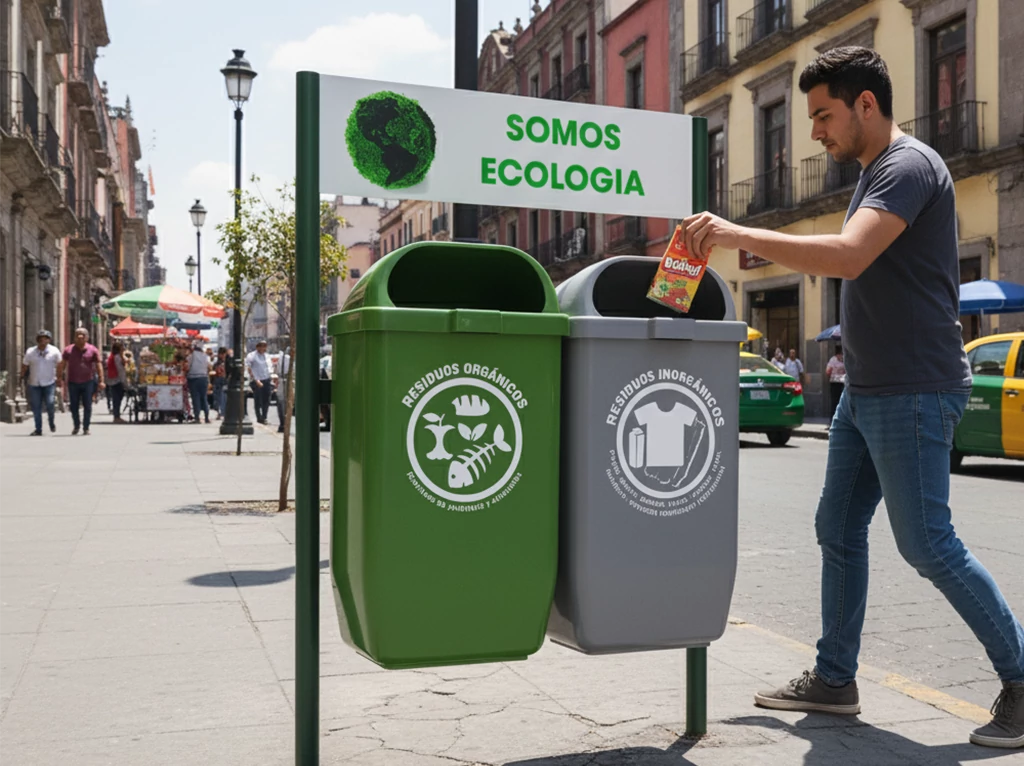 Contenedores de plástico para residuos orgánicos, reciclables y no reciclables conforme a NOMs ambientales